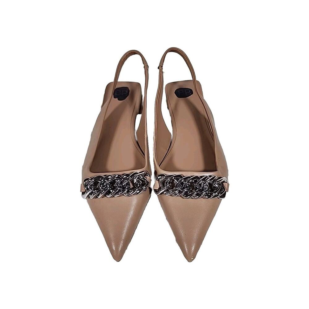 BP. Tan Flats with Silver Chain Detail